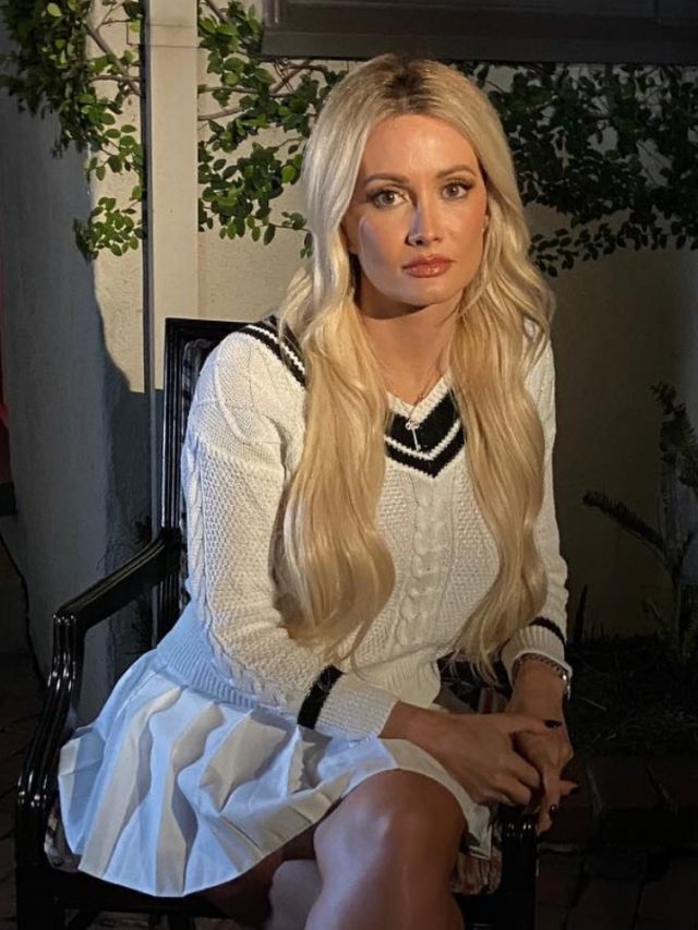 Holly Madison Stuns in Mini Dress and Power Blazer Combo